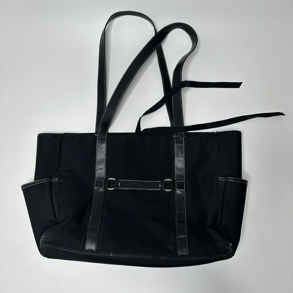 Vintage Black Kate Spade Baby Diaper Bag All-Occasion‎ Purse Ribbon Tie
